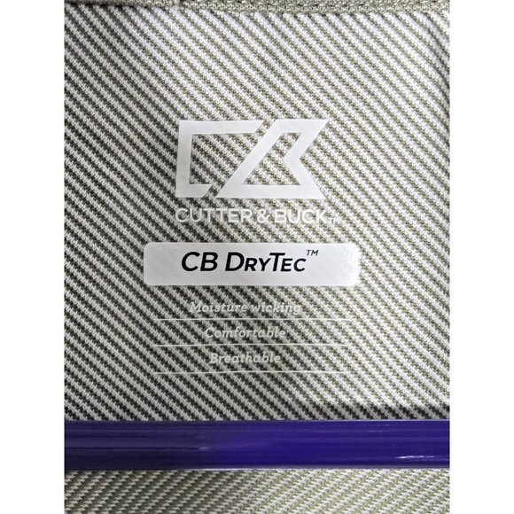 Cutter & Buck CB DryTec Men’s XL Snap Polo Gray Brown Stripe UV Quick-Dry - Picture 4 of 16